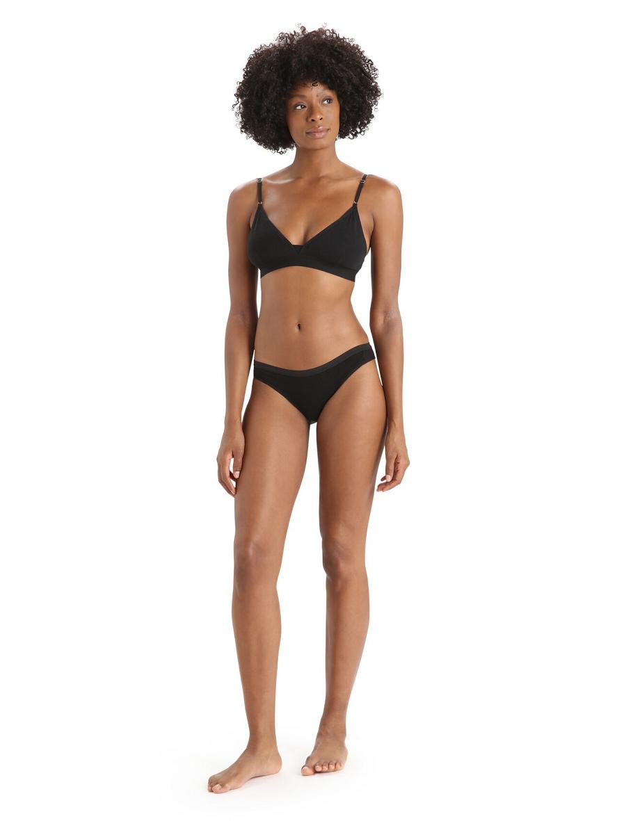 Bielizny Icebreaker Merino Siren Bikini Briefs Damskie Czarne | PL 1224FDNM